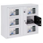 Comsafe – Értékmegőrző fémszekrény  elektronikus számzárral és 6 rekeszes tárolóval